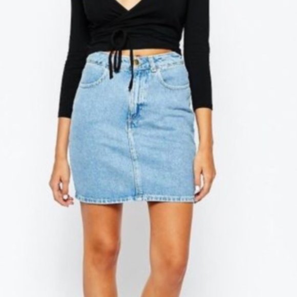 American Apparel High Waisted Denim Skirt Sz XS - Picture 3 of 8